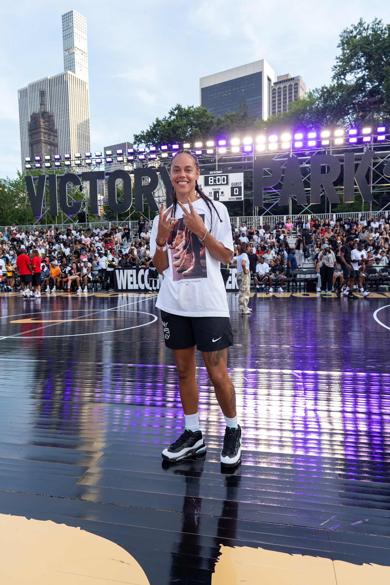 Nike NYvsNY Victory Park court and crowd in Harlem during the 2026 finale