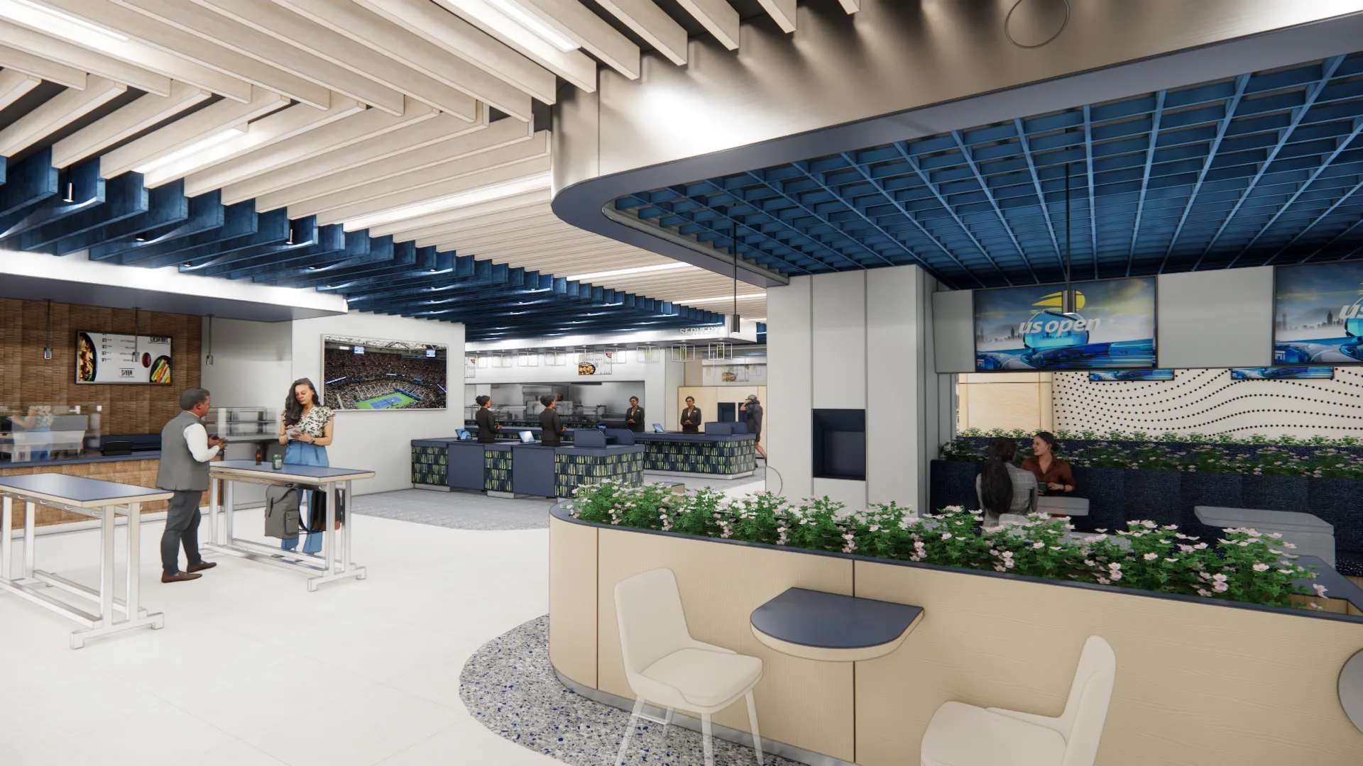 Official US Open premium hospitality lounge preview for the Arthur Ashe Stadium renovation